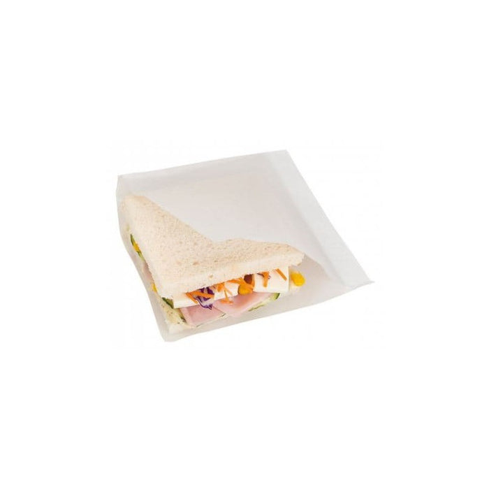 White sandwich bag in anti-grease paper