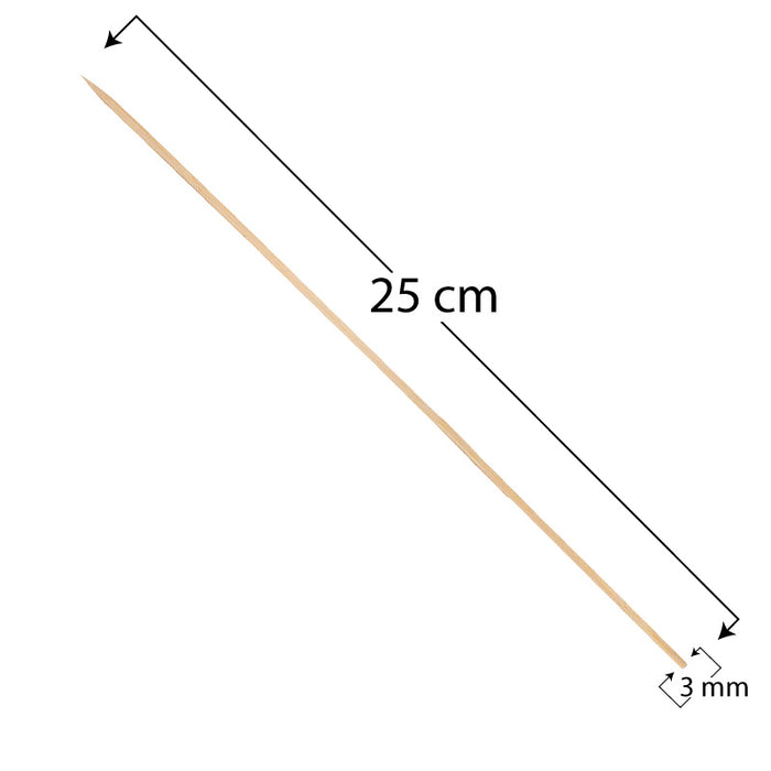 Stecconi in legno di Bamboo - Misura 25cm Diametro 3mm