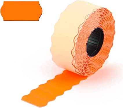 Rolls of 26x12 mm Fluo Orange Labels for Price Printers.