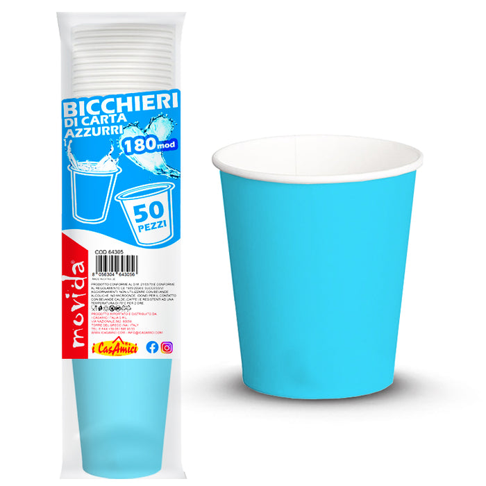 Bicchieri Colorati in Cartoncino Biodegradabile 180ml