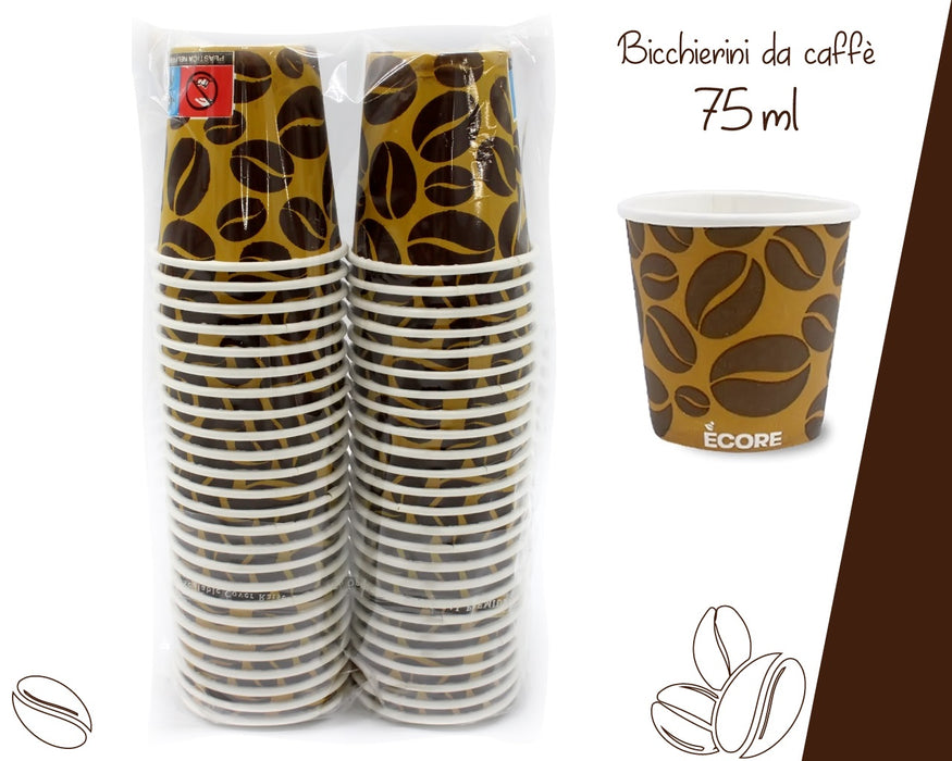 Graphic coffee glasses ECORE CHICCO of Coffee 75ml