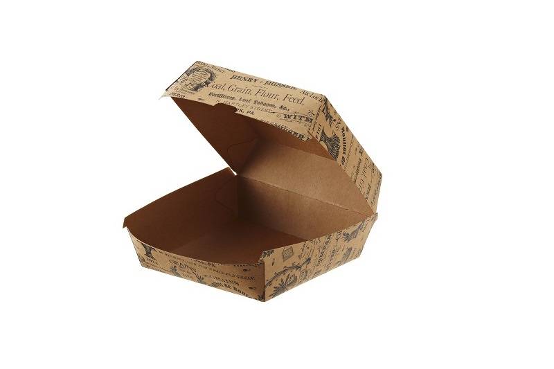 Hamburger box vintage kraft/pe avana  cm16x16x9h  900ml