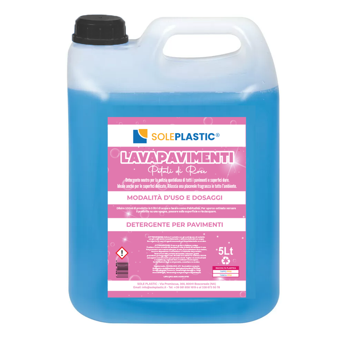 Detergente per pavimenti "PETALI DI ROSA" tanica da 5 Litri.