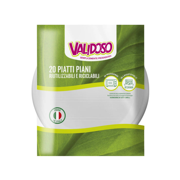 Piatti Riutilizzabili - Validoso - Cartone Da 32 Confezioni X 20PZ - Piani/Fondi