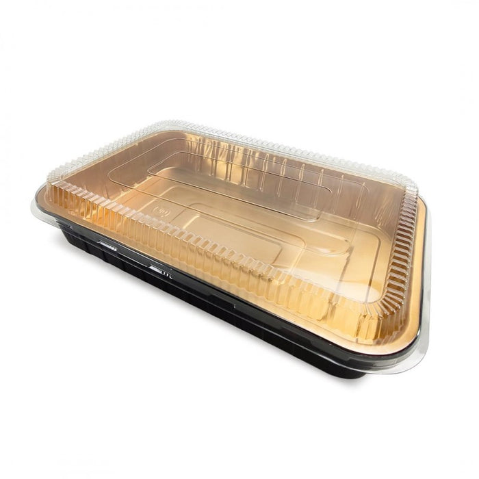 Elégant plateau en aluminium pour aliments ECLIPSE 6 portions.