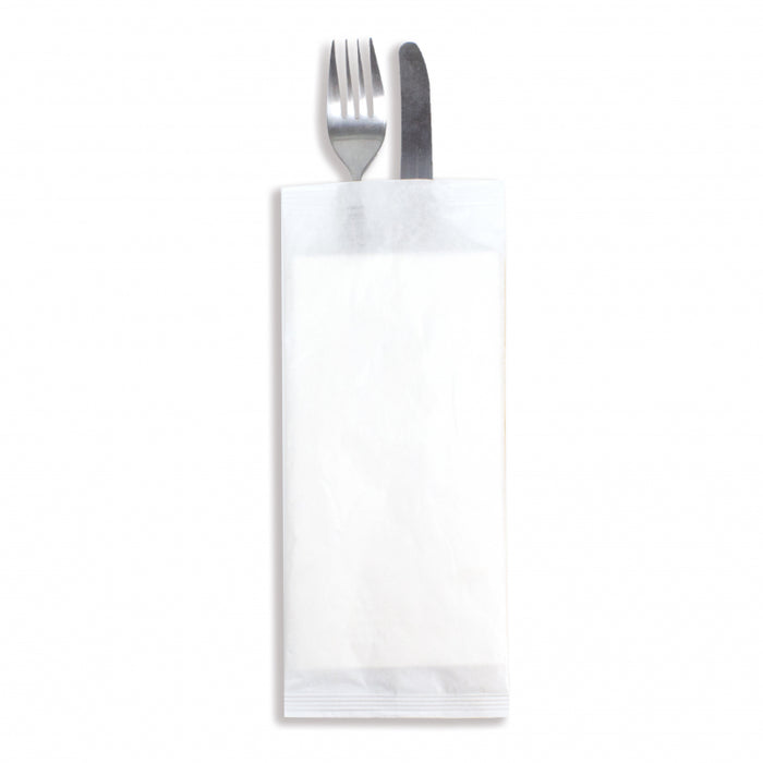 Kraft paper cutlery bags, white/black colour.