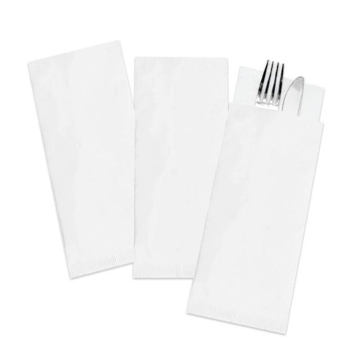 Kraft paper cutlery bags, white/black colour.