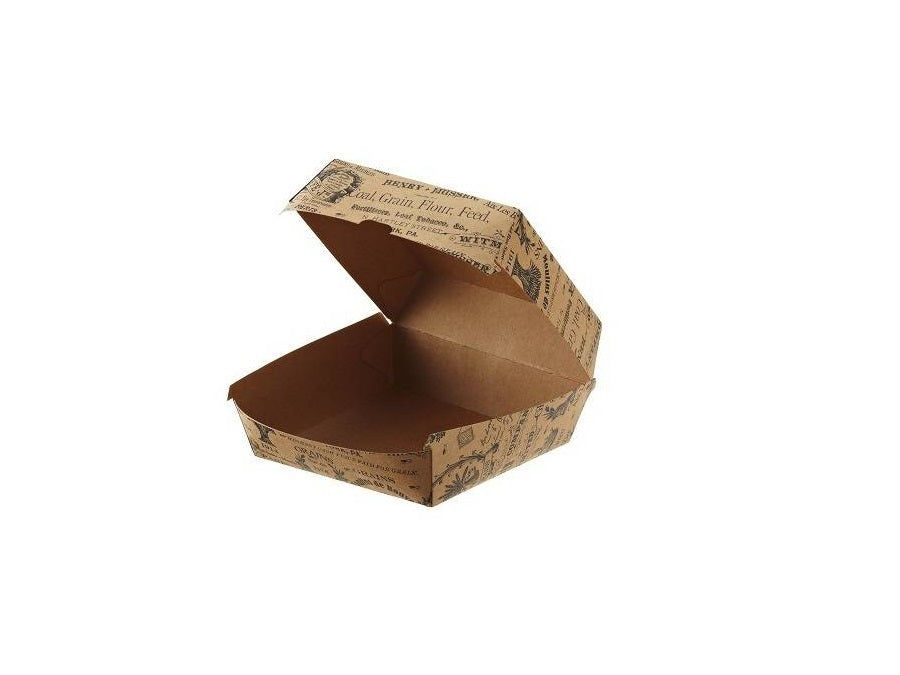 Hamburger box vintage kraft/pe avana  cm16x16x9h  900ml