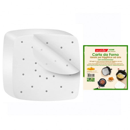 Perforated baking paper for Square air fryer, organic, Ø22 cm