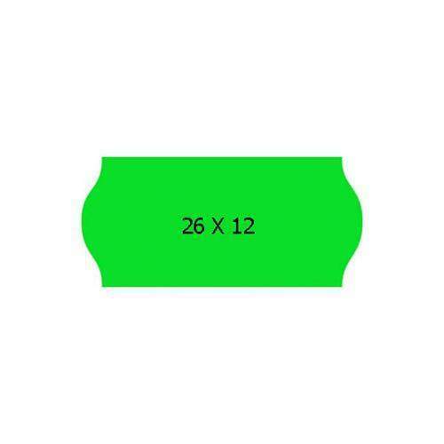 Rotoli Etichette per Prezzatrice dal Colore Verde Fluo da 26x12 mm.