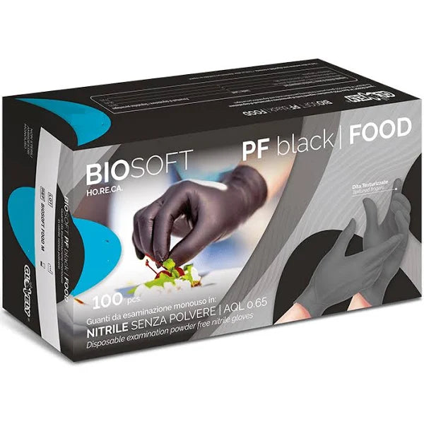 Black powder-free nitrile gloves