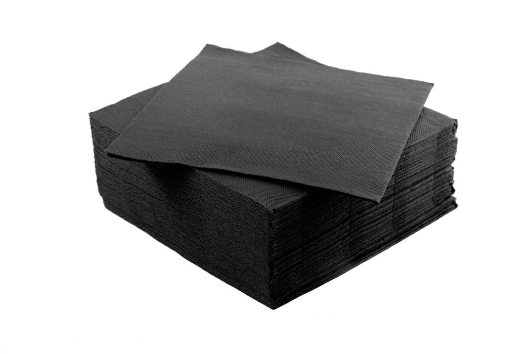 Double-ply napkins with pointed tip "Black" measuring 38x38cm