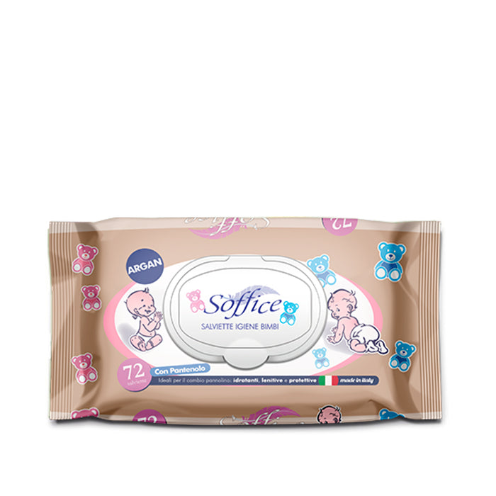 Alcohol and paraben-free baby hygiene wipes with argan oil 