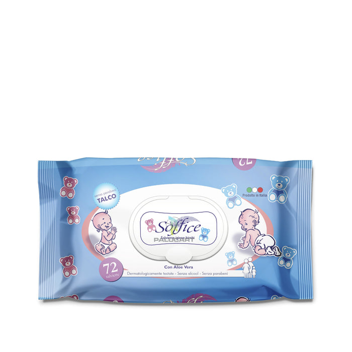 Paraben-free baby hygiene wipes with talc oil 