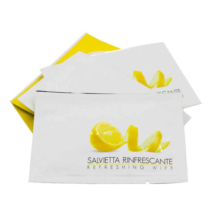 Lingettes rafraîchissantes jetables au citron, 130x170 mm