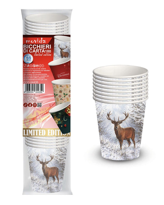 Bio mix CHRISTMAS cardboard cups 180ml - 200 pieces