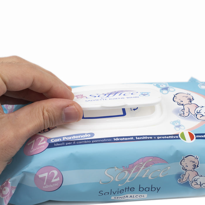 Paraben-free baby hygiene wipes with talc oil 